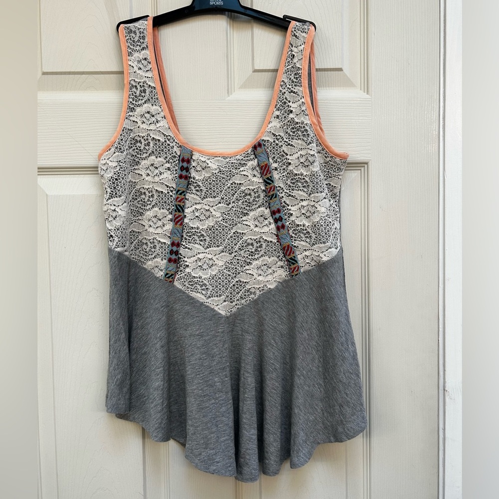 Buckle Boho Lace Top. Size Medium